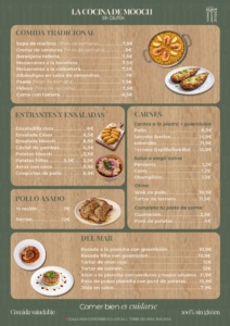 Carta LA COCINA DE MOOCH Torre del Mar Pagina 1 212x300